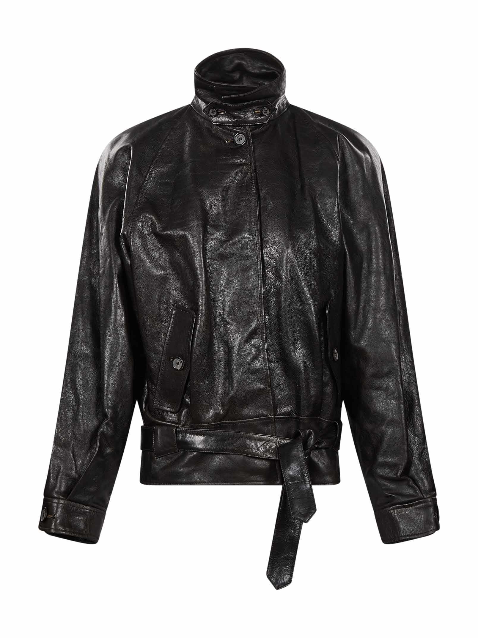 Giacca in pelle nero Magda Butrym - donna 