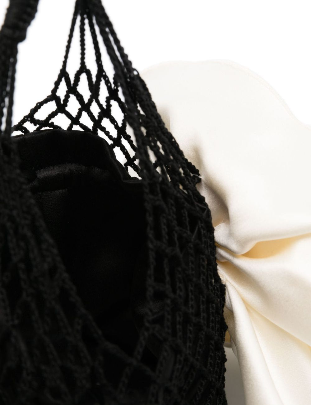 Borsa a mano devana con fiore in nero e beige MAGDA BUTRYM - donna 