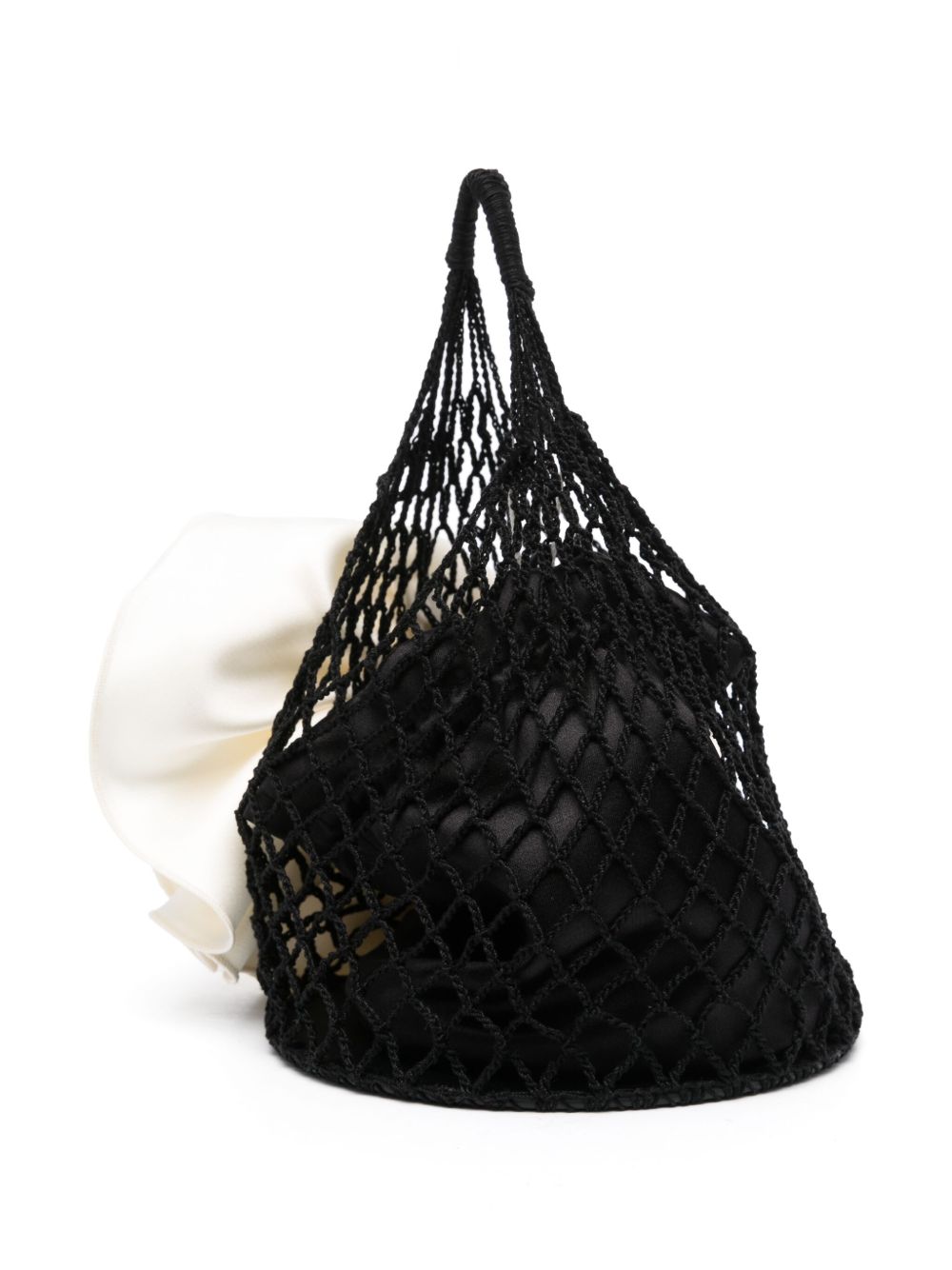 Borsa a mano devana con fiore in nero e beige MAGDA BUTRYM - donna 