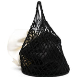 Borsa a mano devana con fiore in nero e beige MAGDA BUTRYM - donna 