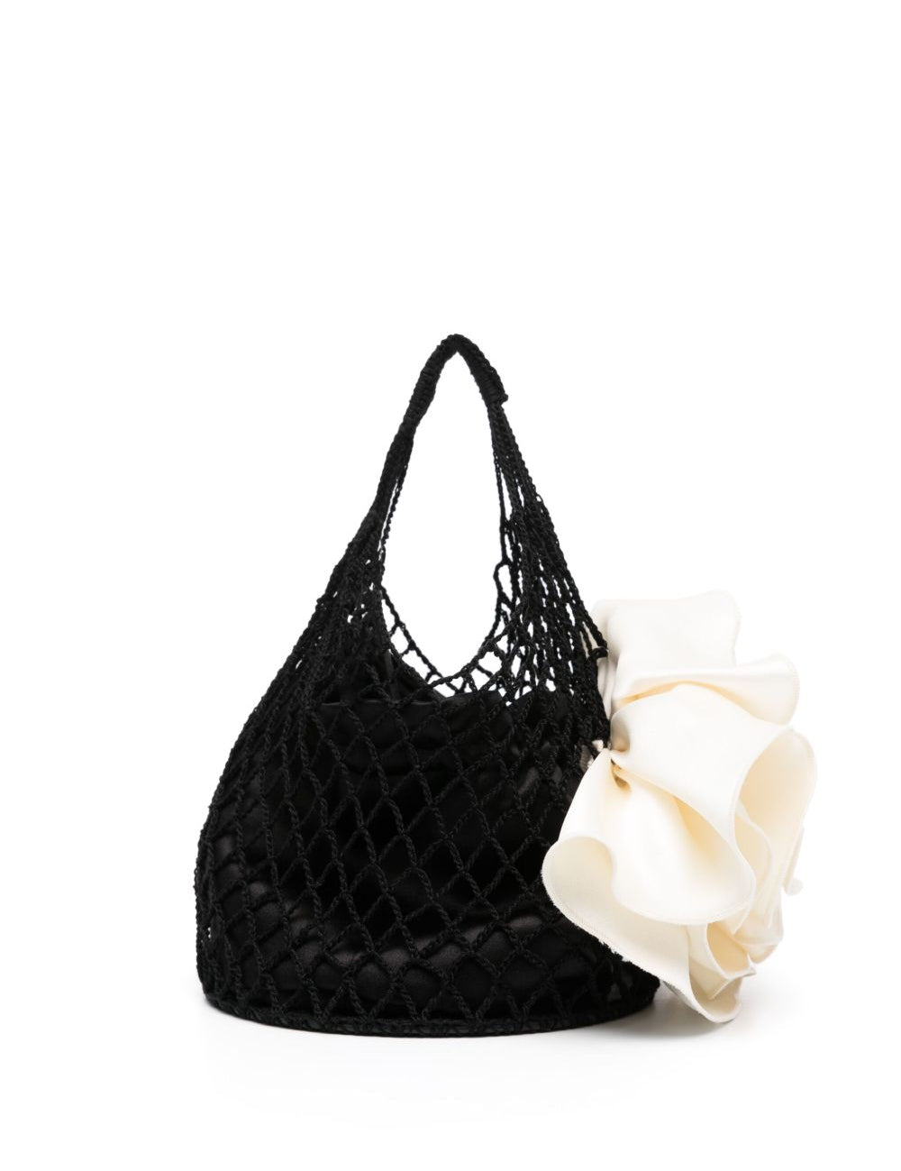 Borsa a mano devana con fiore in nero e beige MAGDA BUTRYM - donna 