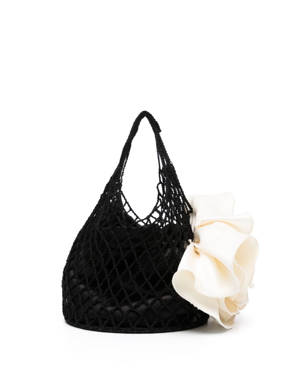 Borsa a mano devana con fiore in nero e beige MAGDA BUTRYM - donna 