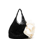 Borsa a mano devana con fiore in nero e beige MAGDA BUTRYM - donna 