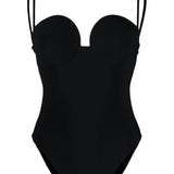 Costume con scollo a cuore in nero - MAGDA BUTRYM donna 