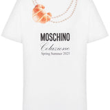 T-shirt con stampa in bianco Moschino - donna 