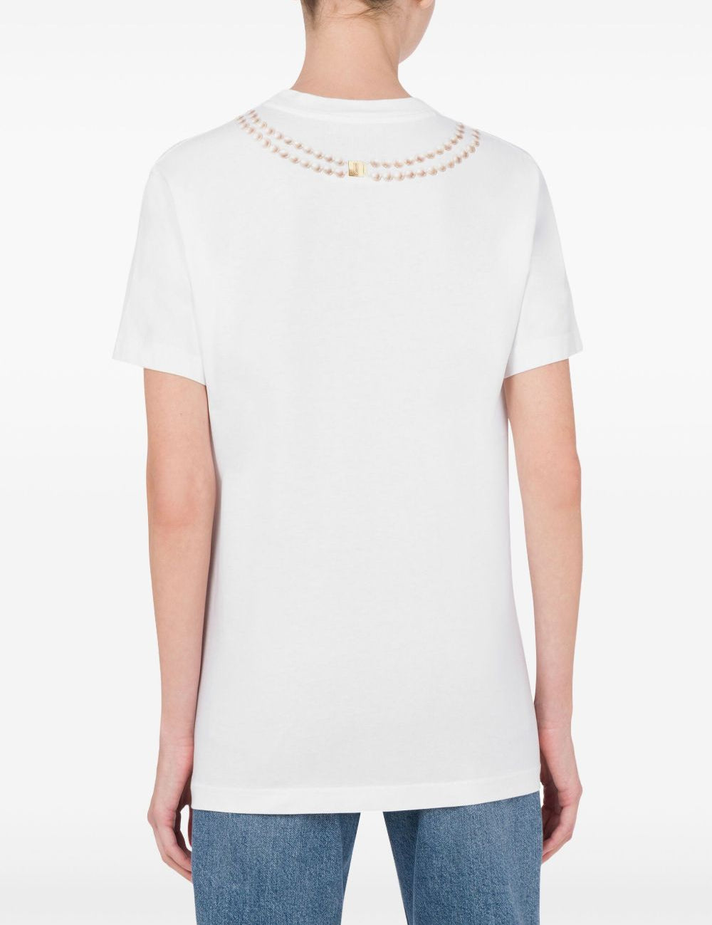 T-shirt con stampa in bianco Moschino - donna 