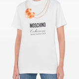 T-shirt con stampa in bianco Moschino - donna 