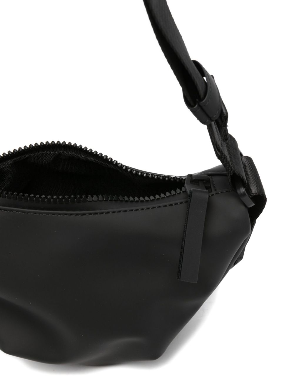 Borsa a tracolla con zip in nero Rains - unisex 