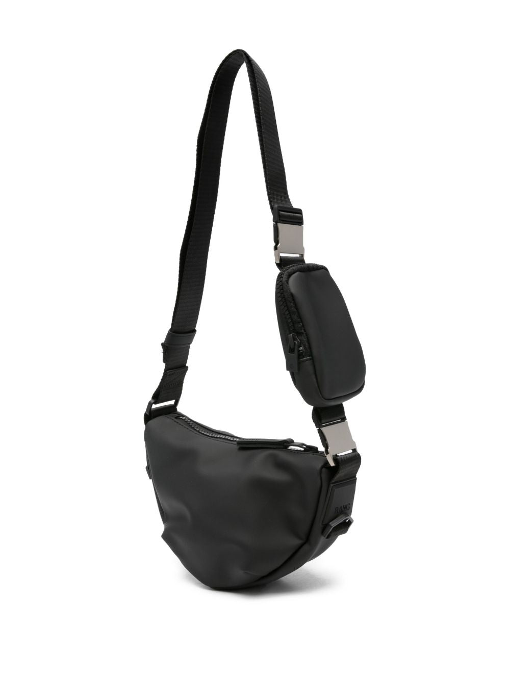 Borsa a tracolla con zip in nero Rains - unisex 