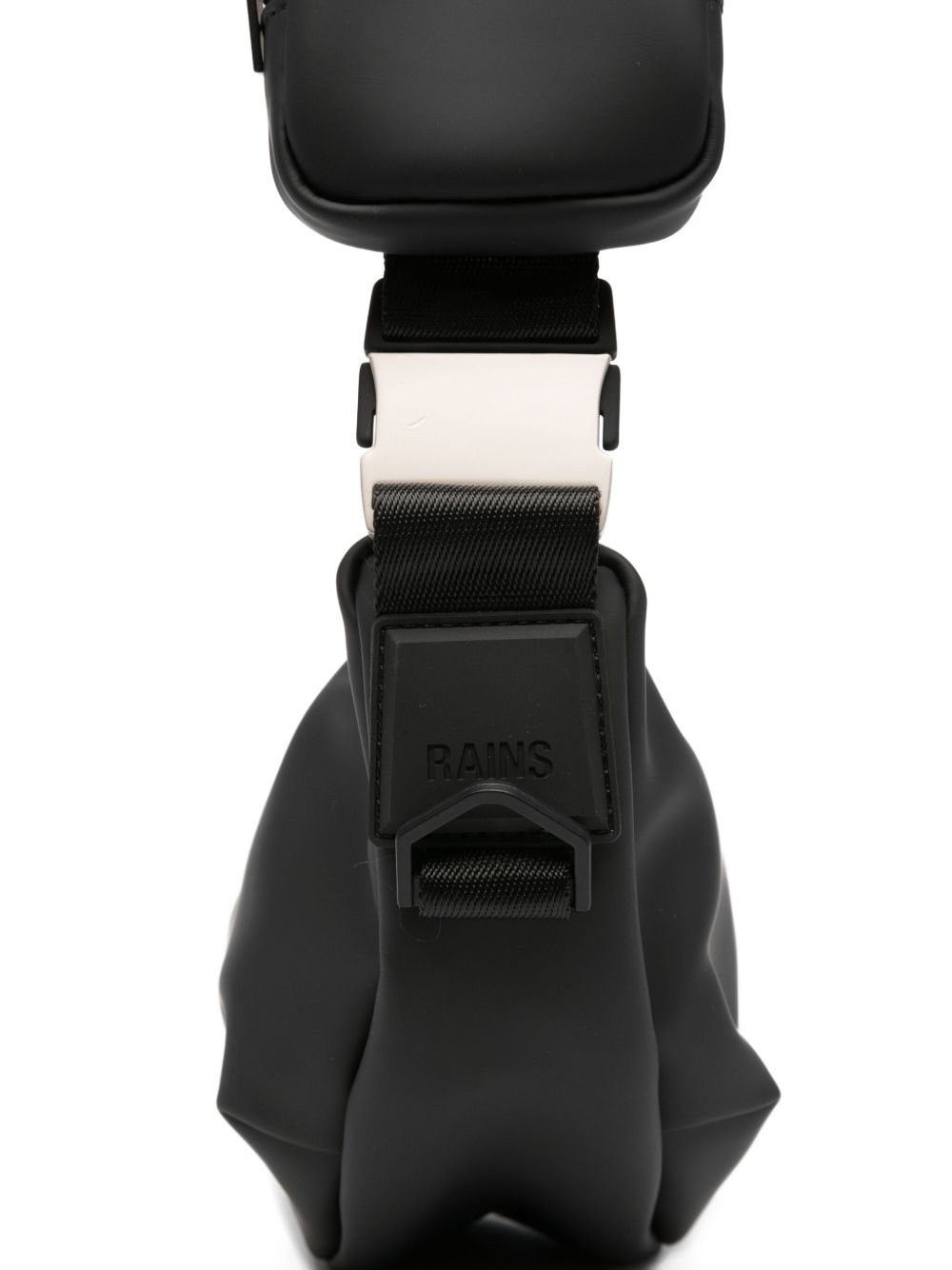 Borsa a tracolla con zip in nero Rains - unisex 
