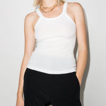 White canotta a coste in bianco Re/done - donna 