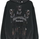 Felpa Thoroughbred con cappuccio in nero Represent - uomo 