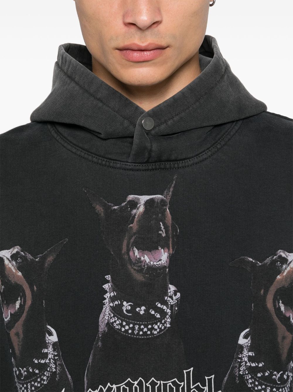 Felpa Thoroughbred con cappuccio in nero Represent - uomo 