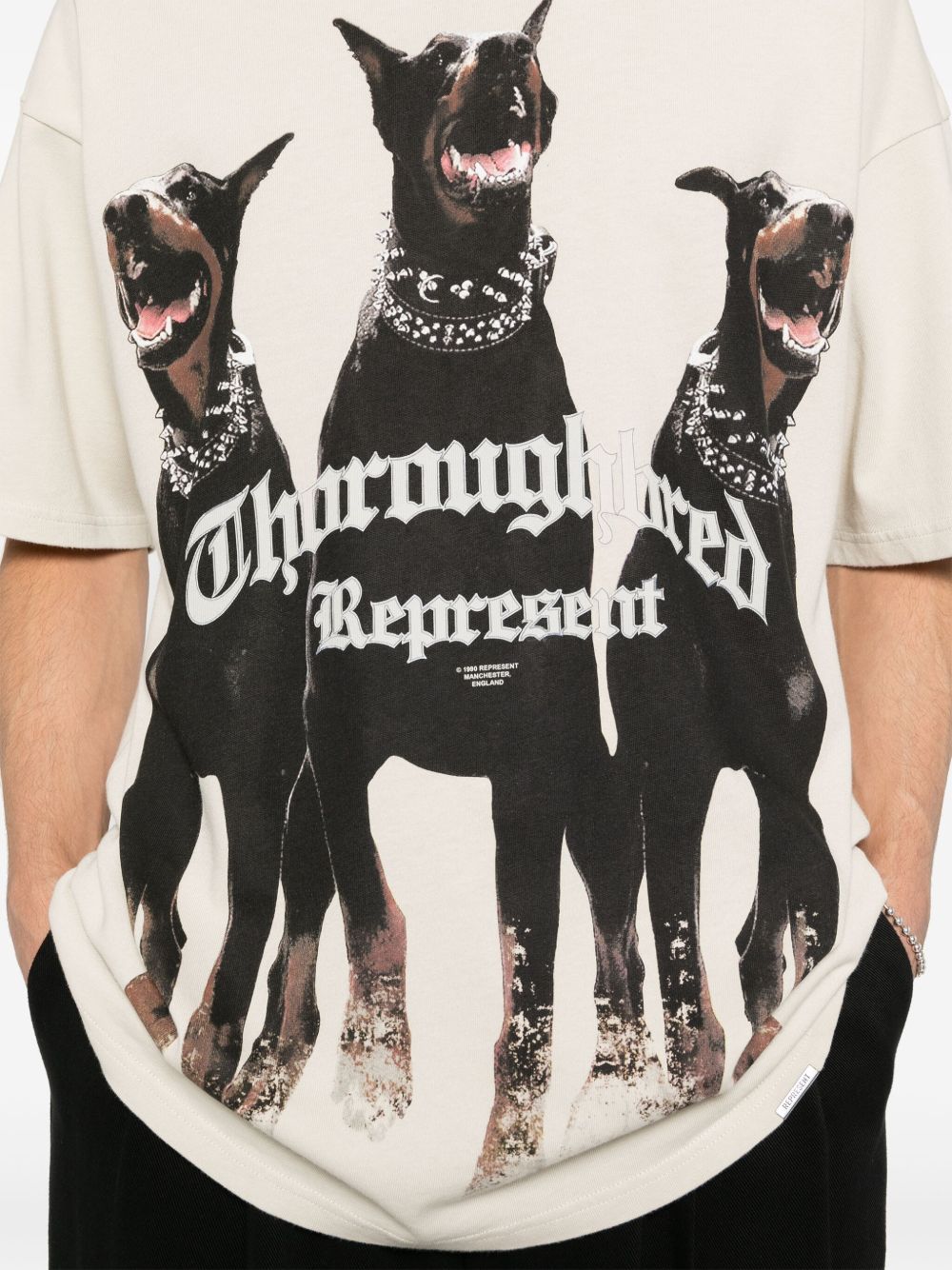 T-shirt Thoroughbred in bianco Represent - uomo 