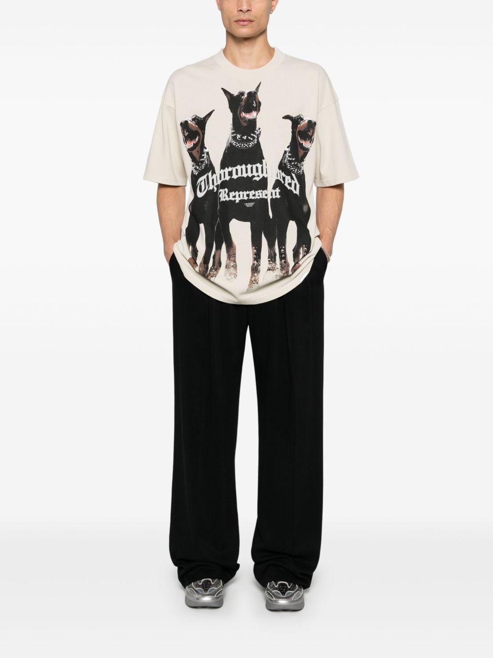 T-shirt Thoroughbred in bianco Represent - uomo 