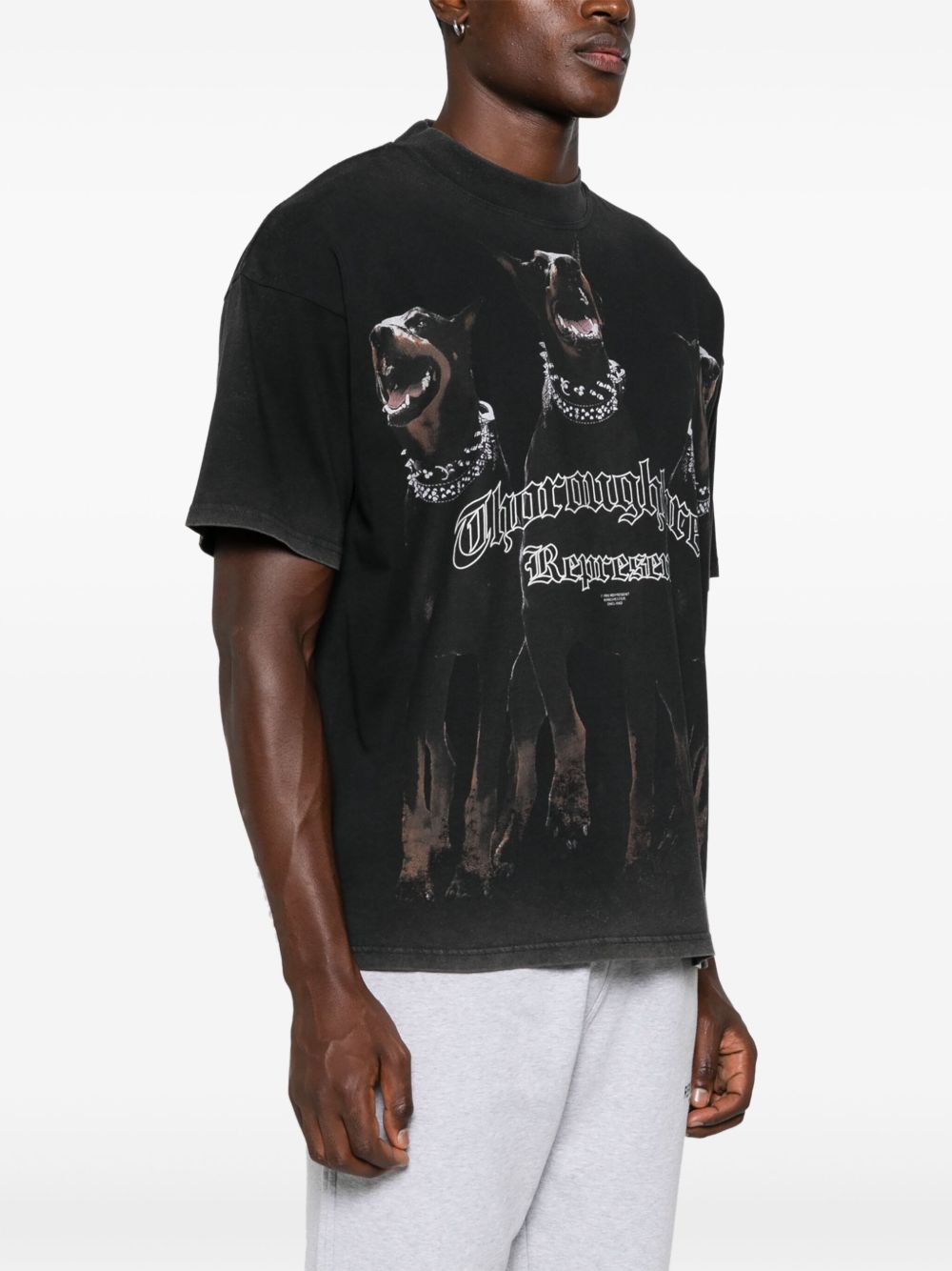T-shirt Thoroughbred in nero Represent - uomo 