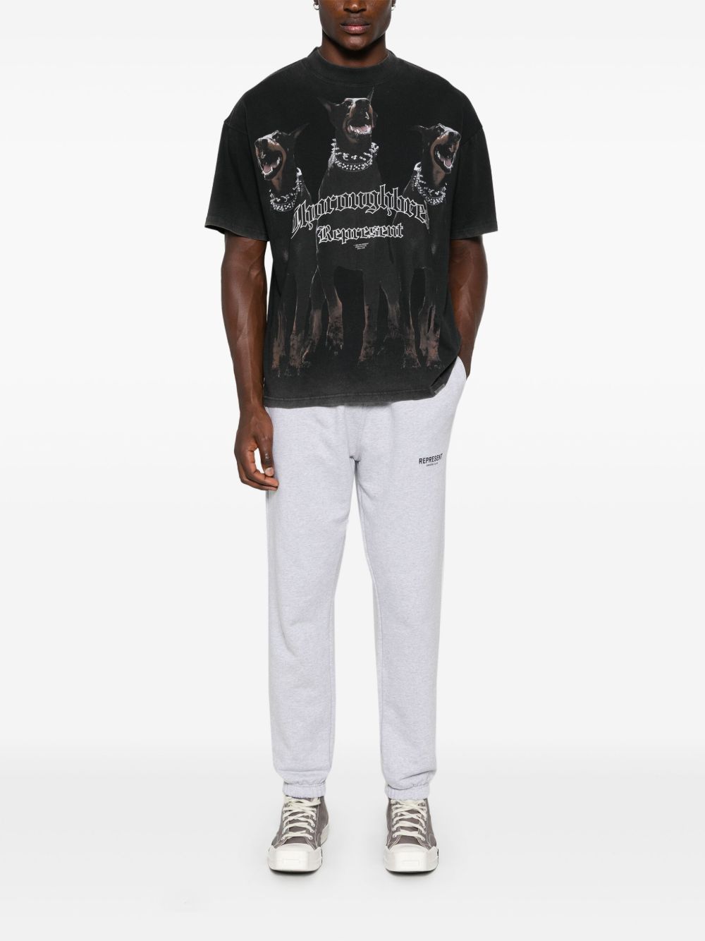 T-shirt Thoroughbred in nero Represent - uomo 