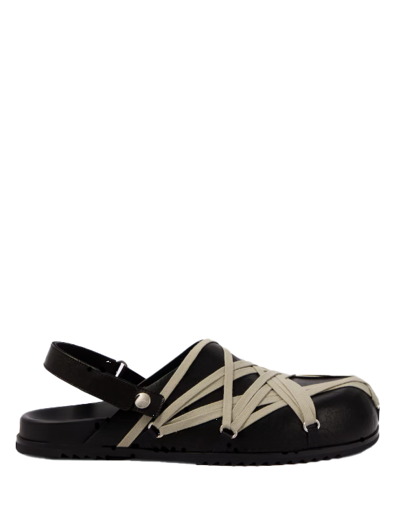 Mules megalace in nero Rick Owens - uomo 