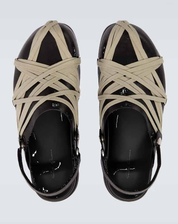 Mules megalace in nero Rick Owens - uomo 