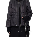 Giacca trapuntata geocamo in nero Rick Owens x Moncler - unisex<BR/> 