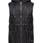 Gilet con cappuccio e design trapuntato geocamo in nero Rick Owens x Moncler - unisex<BR/> 