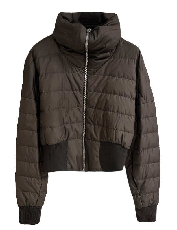 Giacca crop trapuntata in marrone Rick Owens x Moncler - unisex<BR/> 