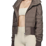 Giacca crop trapuntata in marrone Rick Owens x Moncler - unisex<BR/> 