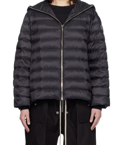 Giacca con cappuccio ziplock in nero Rick Owens x Moncler - unisex<BR/> 
