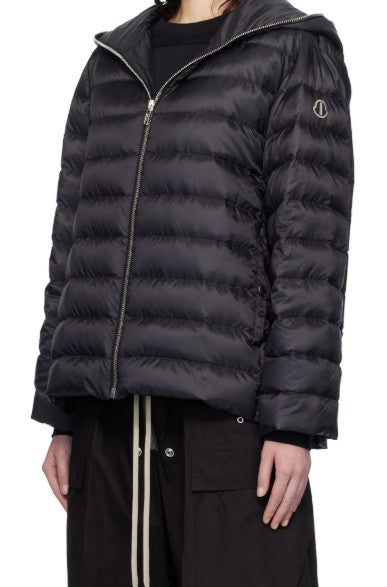 Giacca con cappuccio ziplock in nero Rick Owens x Moncler - unisex<BR/> 
