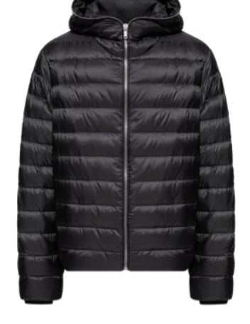 Giacca con cappuccio ziplock in nero Rick Owens x Moncler - unisex<BR/> 
