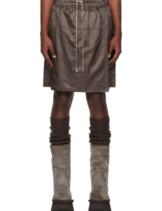 Shorts kilt al ginocchio in marrone Rick Owens x Moncler - unisex<BR/> 
