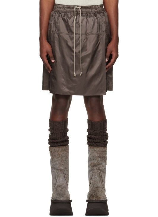 Shorts kilt al ginocchio in marrone Rick Owens x Moncler - unisex<BR/> 