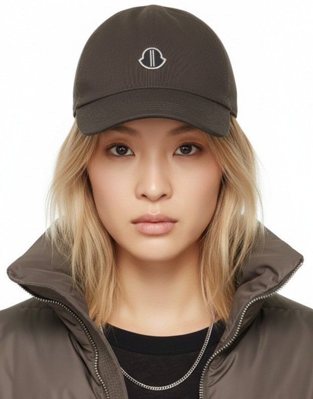 Cappello da baseball con logo in marrone Rick Owens x Moncler - unisex 