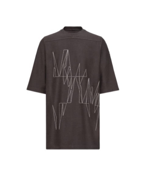 T-shirt a maniche corte jumbo in grigio Rick Owens x Moncler - unisex 