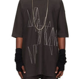 T-shirt a maniche corte jumbo in grigio Rick Owens x Moncler - unisex 
