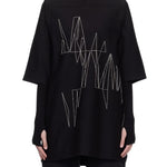 T-shirt a maniche corte jumbo in nero Rick Owens x Moncler - unisex 