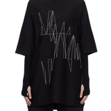 T-shirt a maniche corte jumbo in nero Rick Owens x Moncler - unisex 