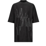 T-shirt a maniche corte jumbo in nero Rick Owens x Moncler - unisex 