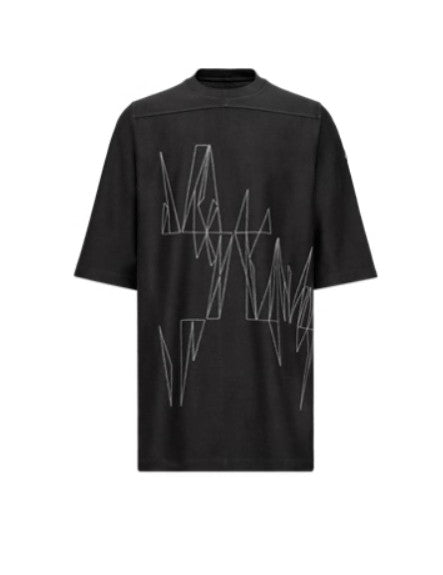 T-shirt a maniche corte jumbo in nero Rick Owens x Moncler - unisex 