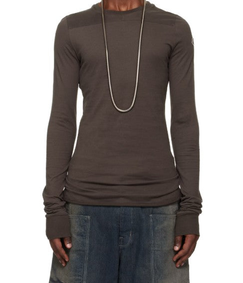 T-shirt a maniche lunghe in cotone grider in marrone Rick Owens x Moncler - unisex<BR/> 