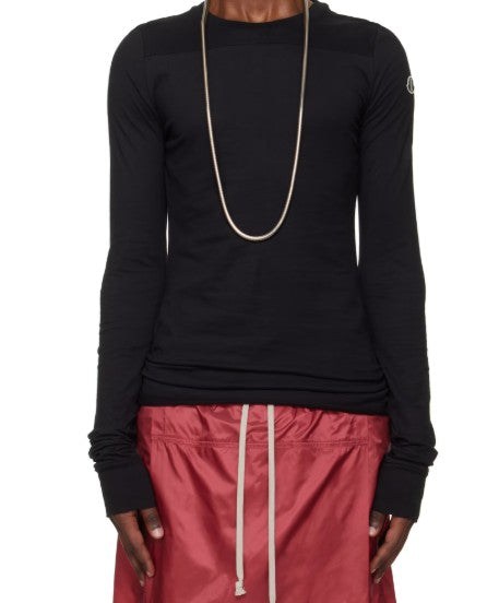 Top a maniche lunghe in cotone grider in nero Rick Owens x Moncler - unisex 