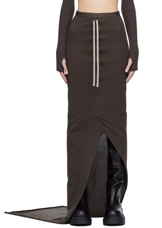 Gonna maxi regolabile in marrone Rick Owens x Moncler - donna<BR/> 