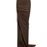 Gonna maxi regolabile in marrone Rick Owens x Moncler - donna<BR/> 