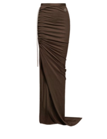 Gonna maxi regolabile in marrone Rick Owens x Moncler - donna<BR/> 
