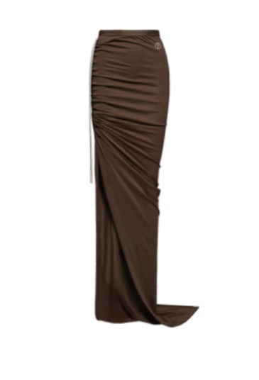 Gonna maxi regolabile in marrone Rick Owens x Moncler - donna<BR/> 