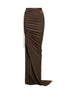 Rick Owens x Moncler adjustable maxi skirt in brown - women's