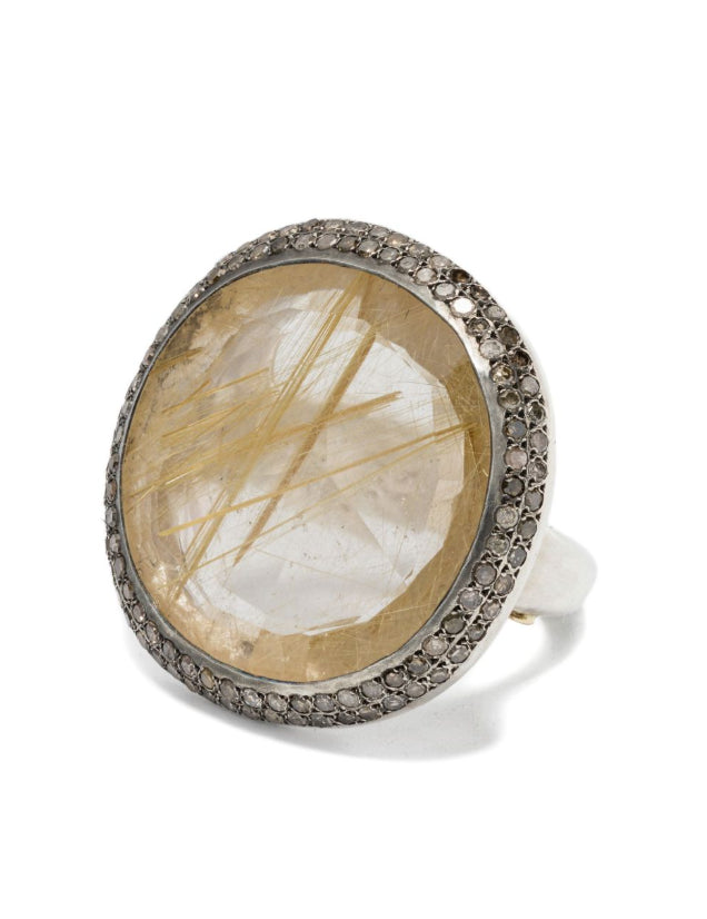 Anello Roberta in argento sterling con diamanti e quarzo Rosamaria - donna 