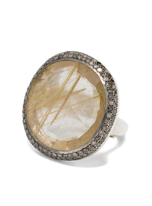 Anello Roberta in argento sterling con diamanti e quarzo Rosamaria - donna 