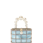 Borsa con cristalli mini holli in celeste Rosantica - donna 