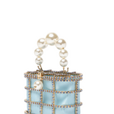 Borsa con cristalli mini holli in celeste Rosantica - donna 